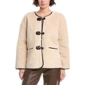 Pascale La Mode Womens  Faux Leather Coat, Brown